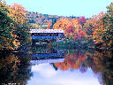 New Hampshire covered bridge in autumn